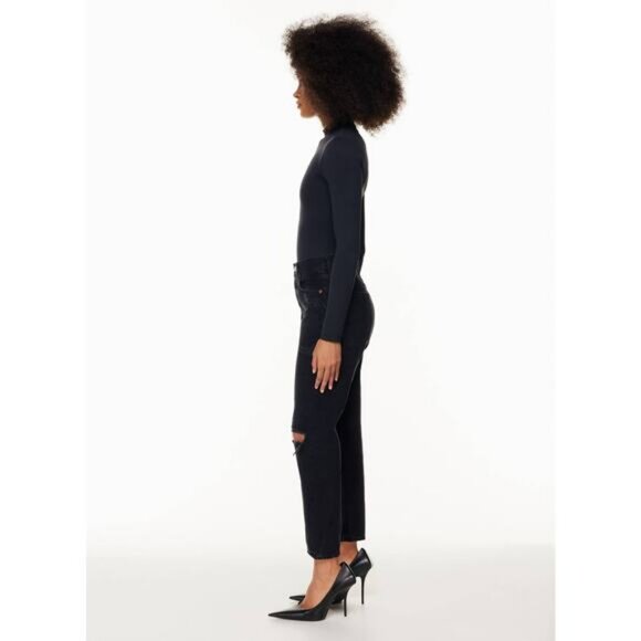 NWT AGOLDE '90s Crop Mid Rise Jean In Bauhaus Size 22 Made In USA - Picture 3 of 12